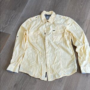 DKNY Men's Light Yellow Shirt Jacket